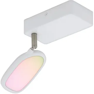 EGLO connect LED Wandlampe Palombare-C, 1 flammige Smart Home Deckenlampe aus Metall, Aluminium und Kunststoff in Weiß, Spot mit RGB und Lichtfarbe einstellbar (warm, neutral, kalt), dimmbar
