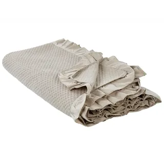 Beliani Decke Beige 200 x 220 cm Hatton , Textil , 200x220 cm , Heimtextilien, Bettwäsche & Leintücher, Tagesdecken