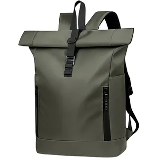 Clufar Rolltop Rucksack Herren Wasserdicht Laptop Rucksack mit Computerfach 16 Zoll Elegant Dunkelgrün Reiserucksack Schulrucksack Backpack Schule Daypack Freizeit für Arbeit Reisen,Green