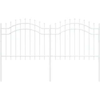 Gartenzaun Woerden Weiß 240 x 140 cm Pulverbeschichteter Stahl - Weiß
