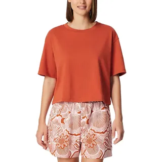 Schiesser Damen Schlafshirt T-Shirt Kurzarm Rundhals Cropped - Mix + Relax