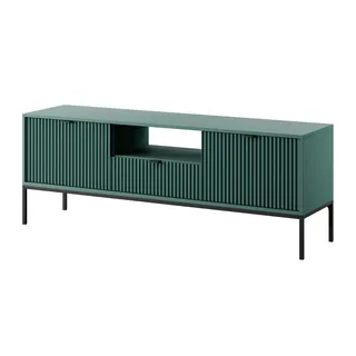 Selsey Vellore TV-Lowboard 154x56x39 cm Grün/Schwarz Holzwerkstoff
