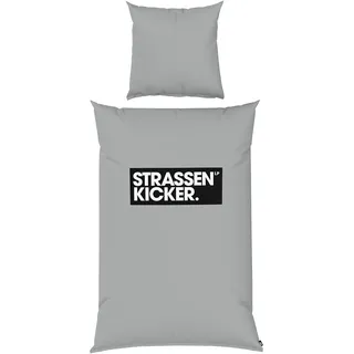 Herding Strassenkicker Fußball Grau/Schwarz 135 x 200 cm + 80 x 80 cm