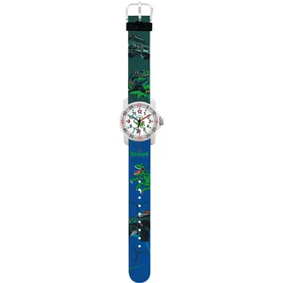 Scout Action Quarzuhr 0 mm Textilband Blau Grün Dino