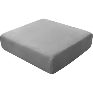 BXFUL Sofa-Sitzkissenbezüge, Sofakissen-Bezüge Stretch-Samt, Couchkissen-Bezüge Ersatz für individuelle Kissen mit elastischem Stoff (Großer 2-Sitzer,Grau)