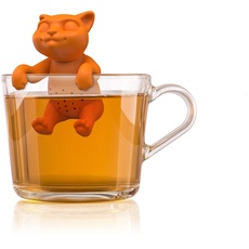 Winkee - Cute Animal Teesieb Kätzchen | Tee Ei für losen Tee | Tea Infuser lustig | Teesieb für Tasse | Gewürzsieb Silikon | Teekugel-Tier-Figur