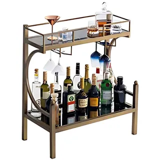 aea Eleganter Bar Tisch mit Marmorimitation  – stilvoll servieren Barschrank  Braun
