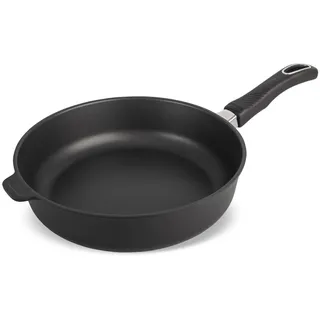 Original Gundel GUSS-BRATPFANNE INDUKTION, 28 cm, Hoher Rand 7,5 cm, Pfanne Induktionsherd, Schmorpfanne 28 cm mit abnehmbarem Stiel, Hochrandpfanne Aluguss