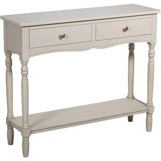 DRW Konsolentisch für den Eingangsbereich mit 2 Schubladen aus Holz in Beige, 90 x 28 x 75 cm, Medidas: 90x28x75cm