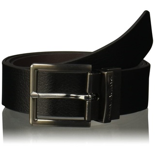 Armani Exchange Herren Leather Belt Gürtel, Schwarz (Balck), 40