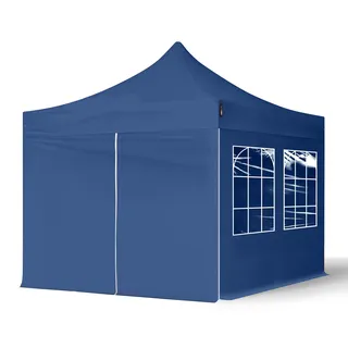 TOOLPORT Faltpavillon 3 x 3 m inkl. 4 Seitenteile Blau