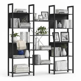 Relaxdays Bücherregal 166 x 158 x 24 cm Schwarz