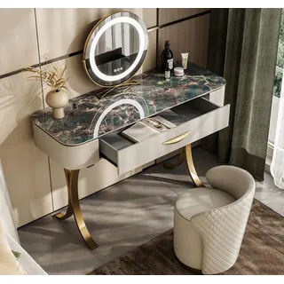 Beiger Schminktisch Designer Frisiertisch Frisierkommode Mit Schubladen - Beige