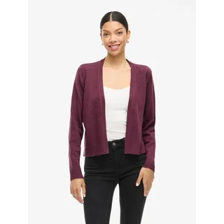 VILA Cardigan "VIRIL SHORT L/S KNIT CARDIGAN-NOOS", Damen, Gr. M, fig detail:schwarz melange, Feinstrick, Obermaterial: 50% Viskose, 27% Nylon, 23% Polyester, meliert, regular fit kurz, V-Ausschnitt, Rippstrickbündchen, Strickjacken