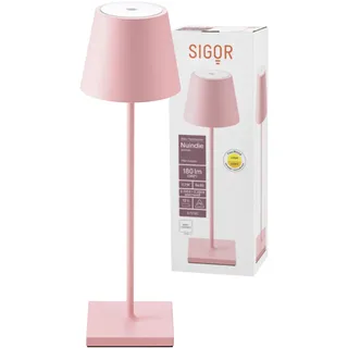 SIGOR Nuindie 1.0 LED Akku-Tischlampe, zartrosa | Dimmbar • Indoor & Outdoor • IP54 • 38 cm • Easy Connect • 12 h Leuchtdauer