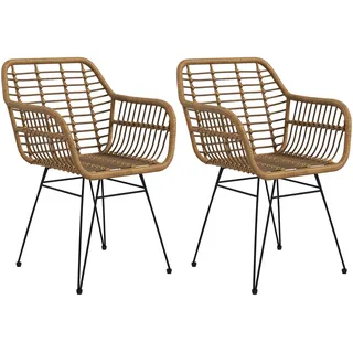 Homcom Küchenstuhl mit Armlehne braun 56L x 60B x 79H cm