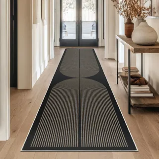 Capslpad Teppich Läufer Flur 80x300cm Waschbar Teppichläufer | Rutschfest Küchenteppich Jute Aussehen Teppich Küchenläufer Korridor läufer Flur Küche,Schlafzimmer, Balkon