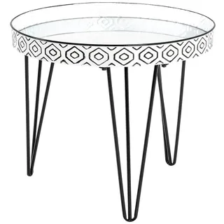 Haku-Möbel HAKU Möbel Beistelltisch Glas weiß 65,0 x 65,0 x 46,0 cm