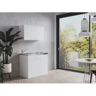 Küche Miniküche Singleküche Pantry Oberschrank Weiß Levin 100 cm Respekta