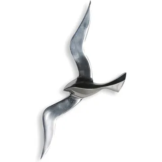 Gilde "Wandobjekt Vogel Flying Bird", silberfarben,