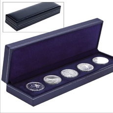 Bild von Münzetui dunkelblau, Münze einfach eindrücken, fertig, z.B. für 5 x 2 Euro-Münzen