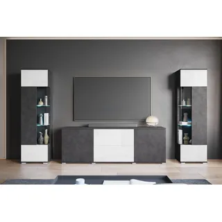 otto home INOSIGN Wohnwand »KENIA« Komplett-Set, 3 Stk. tlg., grau