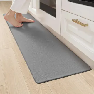 LEKEEPGO Küchenteppich 44x150cm, Küchenläufer, Teppich Läufer Küche, Grau | Anti-Müdigkeit, Vinyl Material, Rutschfest, Schmutzabweisend, Wasserdicht, Auslaufsicher, Waschbar, Leicht zu Reinigen