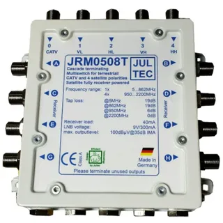 JULTEC JRM0508T Multischalter 8 Teilnehmer Receivergespeist (ohne Strom, Stromanschluss)