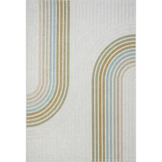 Terassenteppich Outdoor Art Curve Regenbogen Design Multi - Bunt