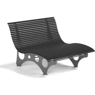 HOME DELUXE Wellenliege NIRA Anthrazit - 148 cm - Grau