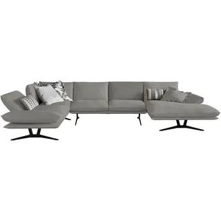 Dieter Knoll Wohnlandschaft , Hellgrau , Leder , Echtleder , Anilinleder, Büffelleder , Uni , U-Form , 364x222 cm , Dgm , Typenauswahl, Fußauswahl, Lederauswahl, Stoffauswahl, seitenverkehrt erhältlich, Rücken echt , Wohnzimmer, Sofas & Couches, Wohnlandschaften, Wohnlandschaften in U-Form