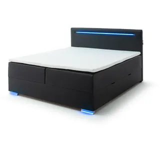 Meise Möbel Las Vegas II Boxspringbett Kunststofffuß mit LED/Kunstleder