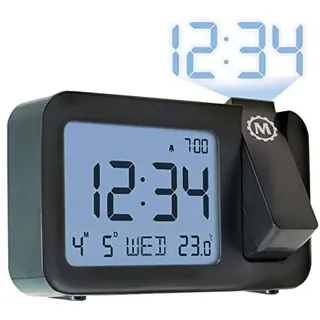 Marathon Las Vegas, Projektionswecker, Deckenprojektion, verstellbar, Digitaluhr, Hintergrundbeleuchtung, 3 Helligkeitsstufen, Snooze-Funktion, Alarmeinstellungen, Batterien enthalten
