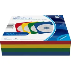 MediaRange CD/DVD Papierhüllen farbig mit Sichtfenster, Optische Medien Zubehör