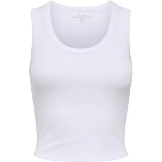 Tanktop ONLY "ONLEASY S/L TANK TOP JRS", Damen, Gr. M, hellweiß, Jersey, Obermaterial: 93% Baumwolle, 7% Elasthan, unifarben, normal, tiefer Rundhals, Tops Tanktop, Baumwollmischung