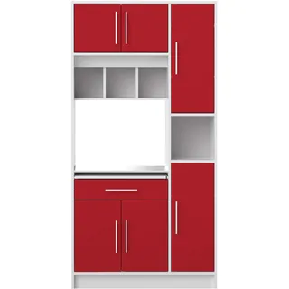 Symbiosis 8070 x 2179 a80 Servierwagen Buffet Mikrowelle Holz weiß/rot 88 x 180 x 40 cm