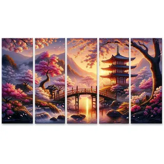 islandburner Prime Bild auf Leinwand Gelassenes Japan Kirschblüten in Blüte magische Saison Bilder Wandbilder Poster