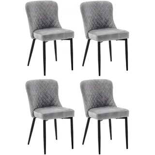 MCA Furniture Aboshi Esszimmerstuhl Polyester grau/schwarz 4er Set