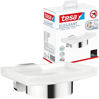 Tesa ELEGAANT Seifenschale Wandhalterung satiniert Weiß