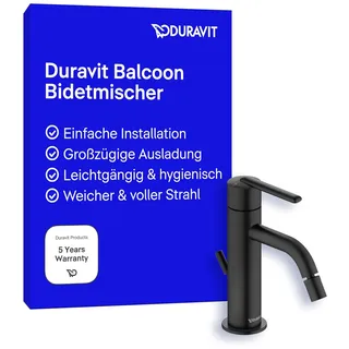 Duravit Balcoon Einhebel-Bidetmischer Schwarz Matt BA2400001046