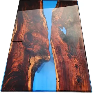 Tische Esstisch Design Tisch Moderne Meer Fluss  Möbel 200x90 Epoxid Harz Ozean - Braun