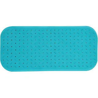 MSV Premium Duschmatte Badematte Badewannenmatte Badewanneneinlage antibakteriell rutschfest mit Saugnäpfen-Hellblau-duftet nach Rosen-ca. 36 x 97 cm-waschbar bei 60° Grad, Blue