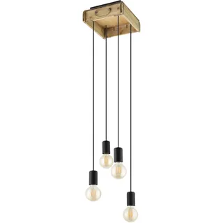 EGLO Hängeleuchte »WOOTTON« E27 1 Stk. Hängeleuchte in braun und schwarz aus Holz, Stahl - exkl. E27 - 40W, braun