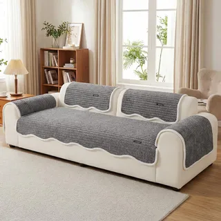 SHANNA Sofa überzug Sofabezug 1 2 3 4 Sitzer Sofabezüge Couch Überzug L Form Ecksofa Sofa Couch Cover Überwurfdecke, Sofahusse Sofaüberwürfe rutschfest Sofa Abdeckung Protector für Hunde Haustiere