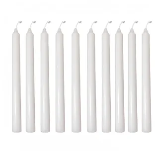 10 Kerzen 22 cm x2cm Durchmesser stabkerzen weiß, kerzen weiß, weiße Stabkerze, geeignet für Hochzeiten, Kirchen, hochzeitsdeko Candlelight-Dinner