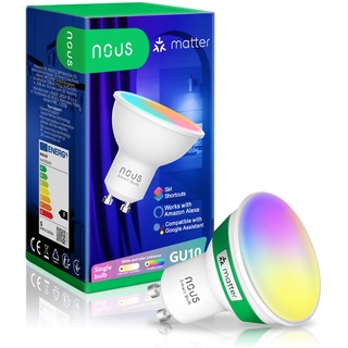 Nous P8 & Smart Light Lampe GU10, 4,5 W, RGB WLAN