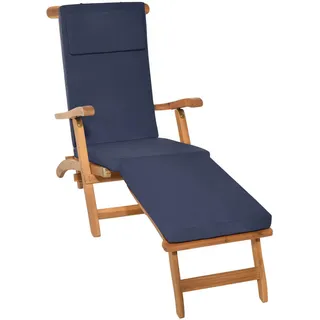 Beautissu Deckchair Auflage 175 x 45 x 5 cm dunkelblau 1 St.