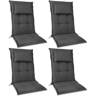 Beautissu Hochlehner Auflage 120 x 50 x 7 cm grau 4-tlg.