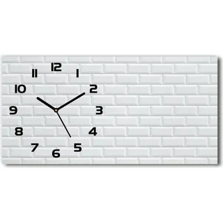 Wanduhr aus Glas – 60x30 cm - Glasbild - Glasuhr - Gehärtetes Glas - schwarze-zeiger - Keramik-Wand