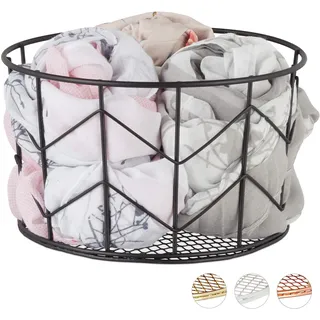 Relaxdays Drahtkorb Vintage Design Aufbewahrung 22 x 22 x 13 cm schwarz